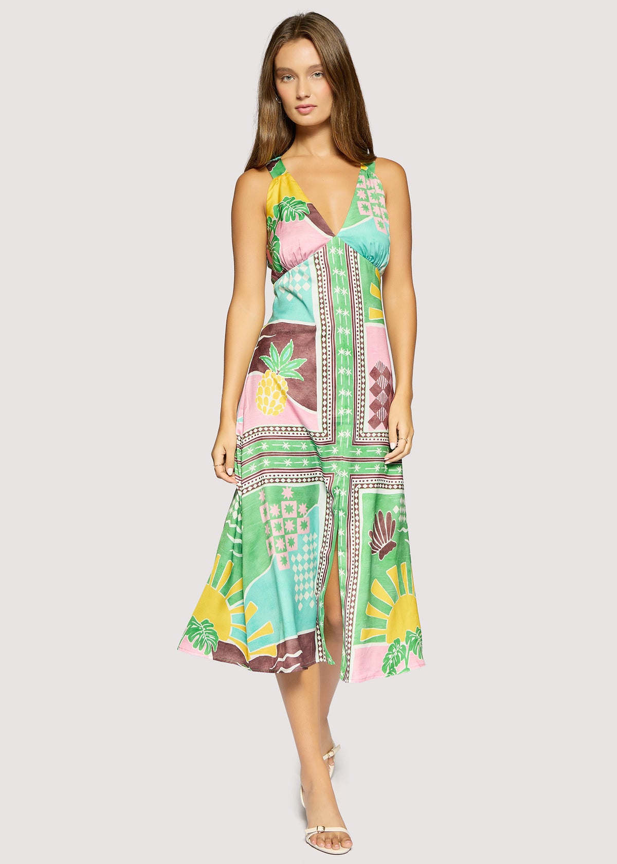 spell green maxi dress BLOSSOM SPELL WOVEN MAXI DRESS, TAUPE / M