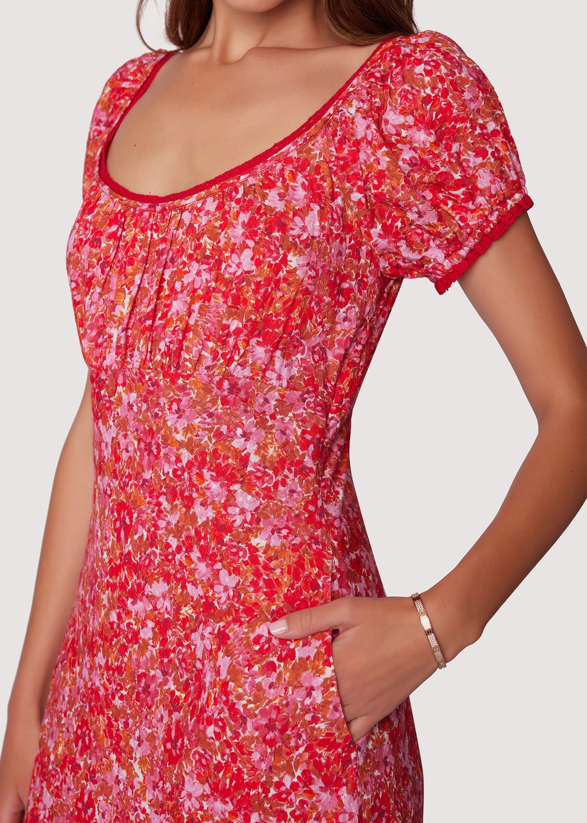 PETALS IN THE WIND WOVEN MIDI DRESS