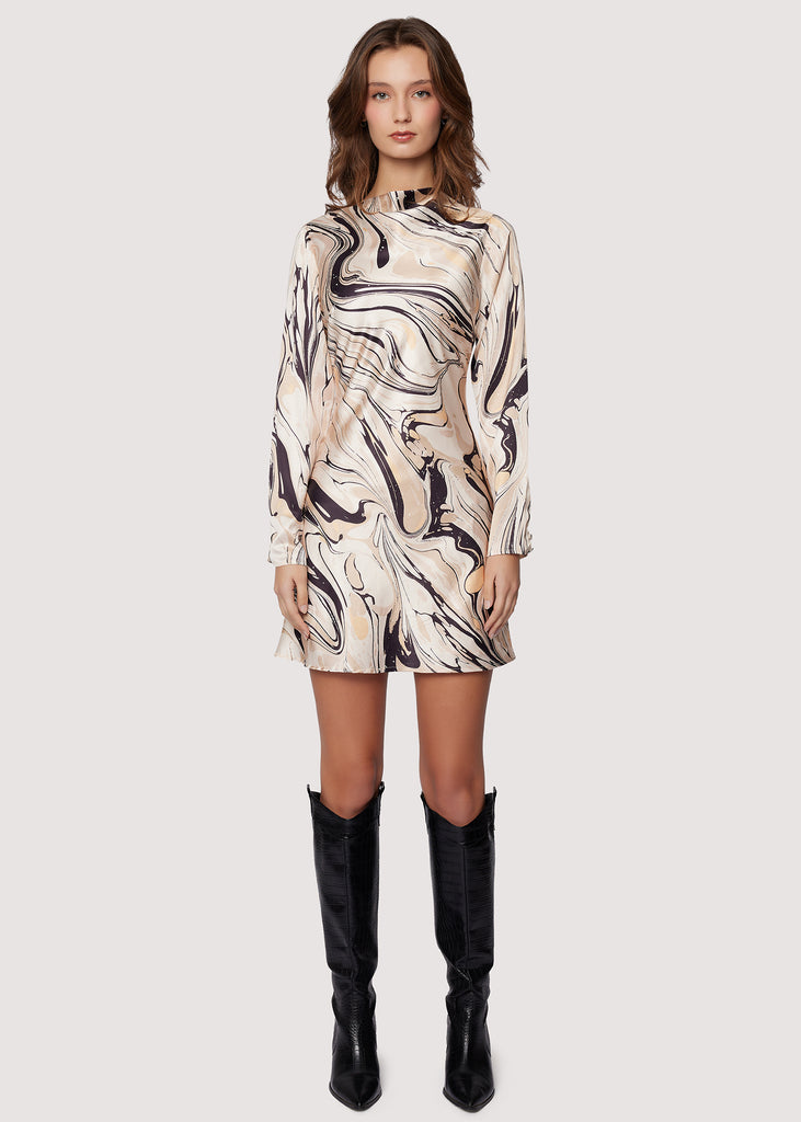 LOST+WANDER Opulence Long Sleeve Mini Dress Satin - Cream/Beige | Lost + Wander LOST+WANDER Opulence Long Sleeve Mini Dress Satin - Cream/Beige | Lost + Wander