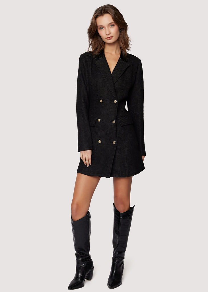 LOST+WANDER Alessia Blazer Mini Dress Woven Boucle - Black | Lost + Wander LOST+WANDER Alessia Blazer Mini Dress Woven Boucle - Black | Lost + Wander