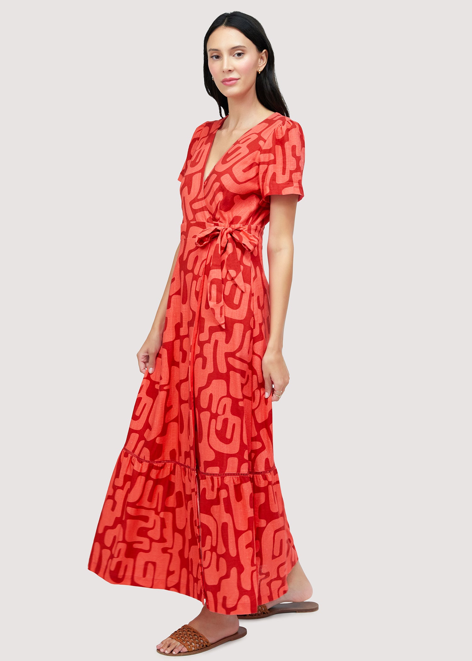ワンピース VISCOSE BLEND DRESS Viscose Blend Rib Knit One Sleeve Maxi Dress | Karen Millen