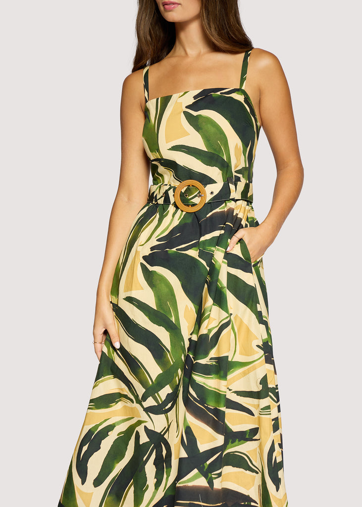 Palm Serenade Midi Dress