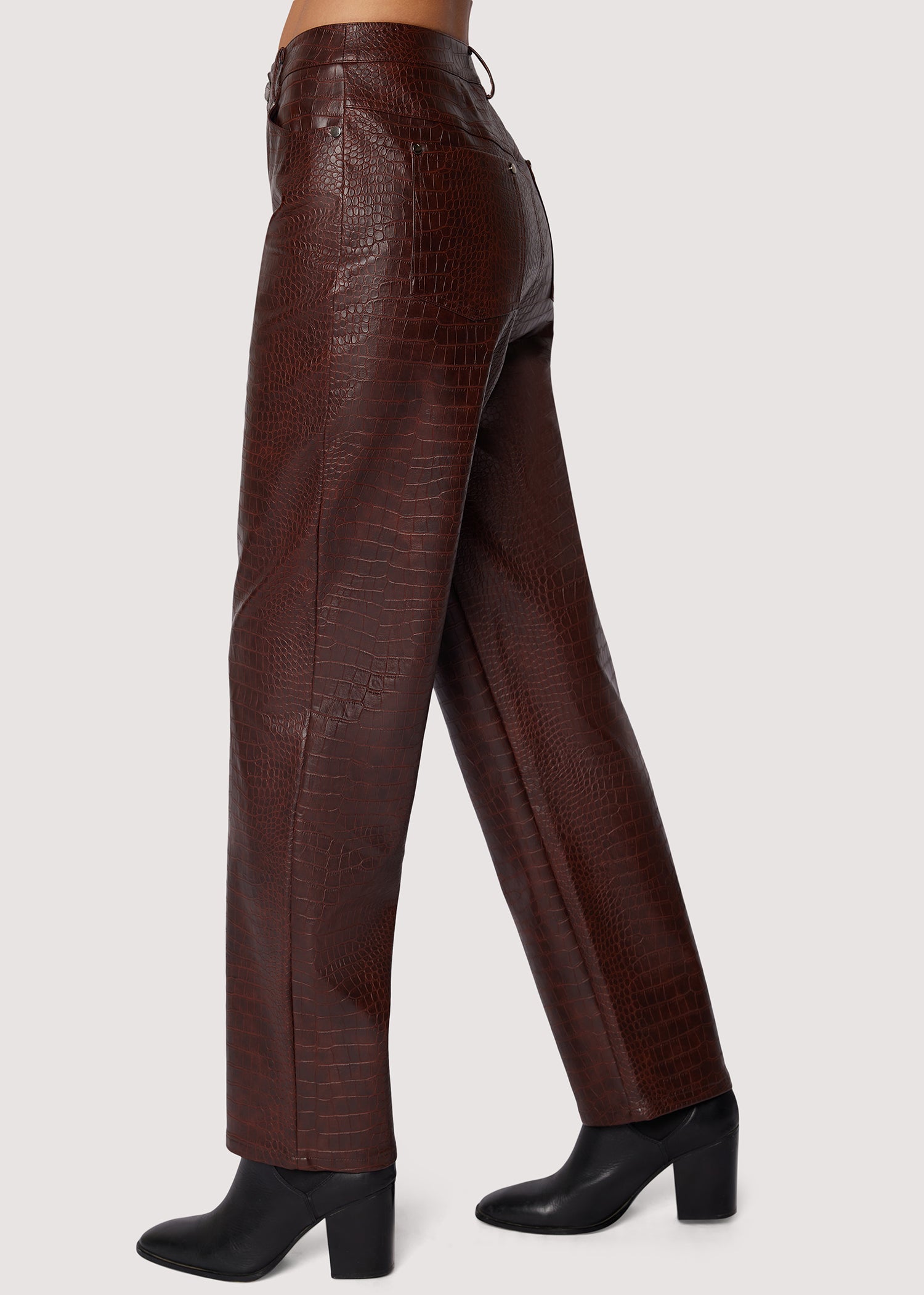 Flare Pants Brown Croc Leather Pants Reclaimed Vintage Croc
