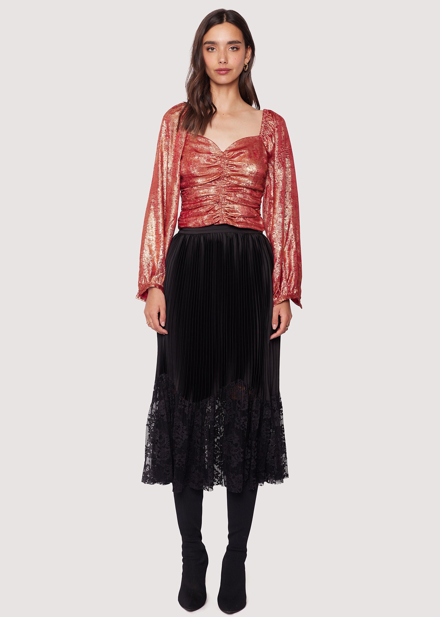 Genesis Pleated Midi Skirt | Lost + Wander