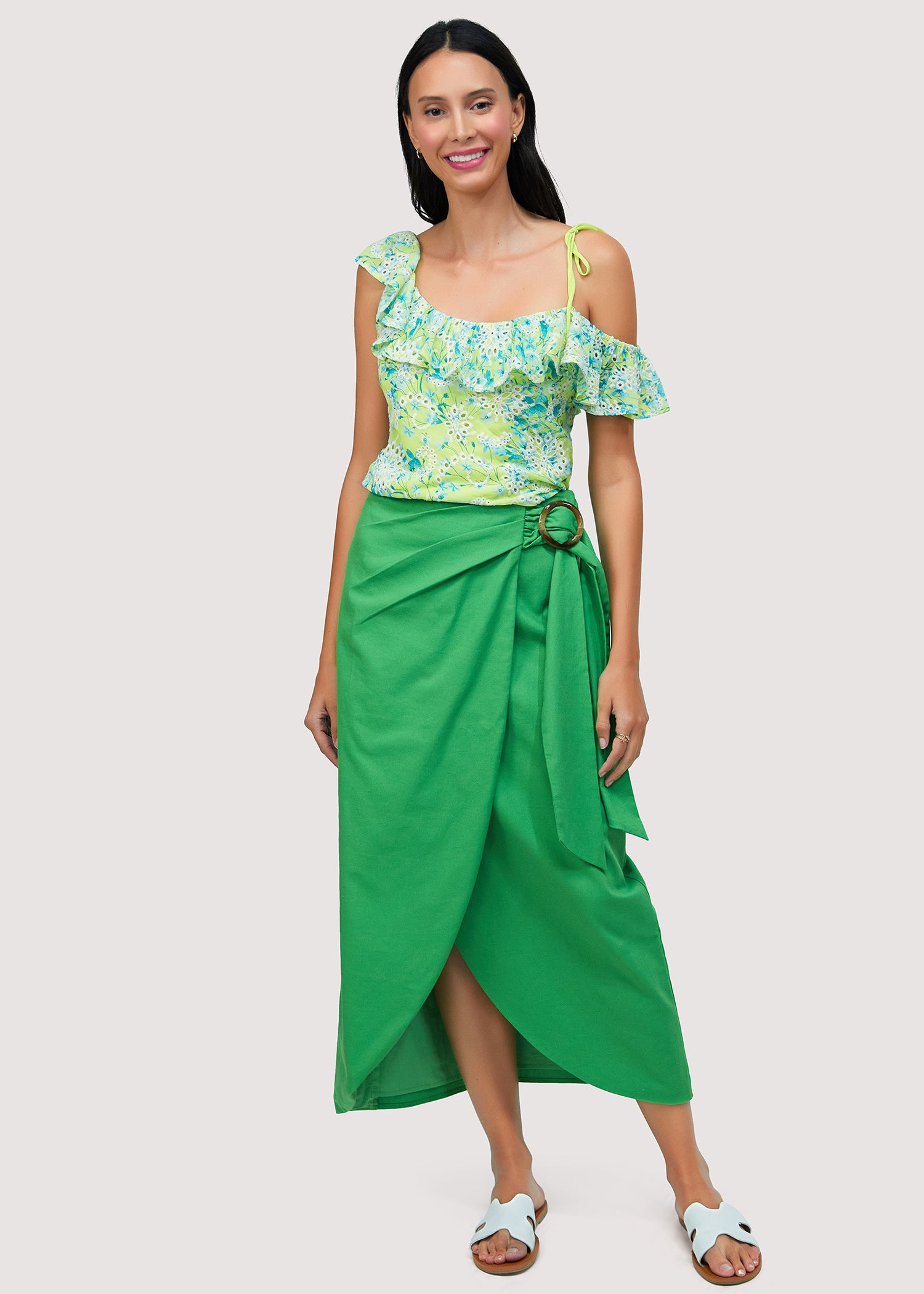 LOST+WANDER Radiance Maxi Wrap Skirt - GREEN | Lost + Wander