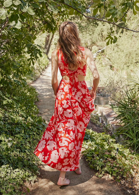 lost + wander endless summer maxi dress Lost + Wander Women Endless Summer Maxi Dress Floral Orange Size XL