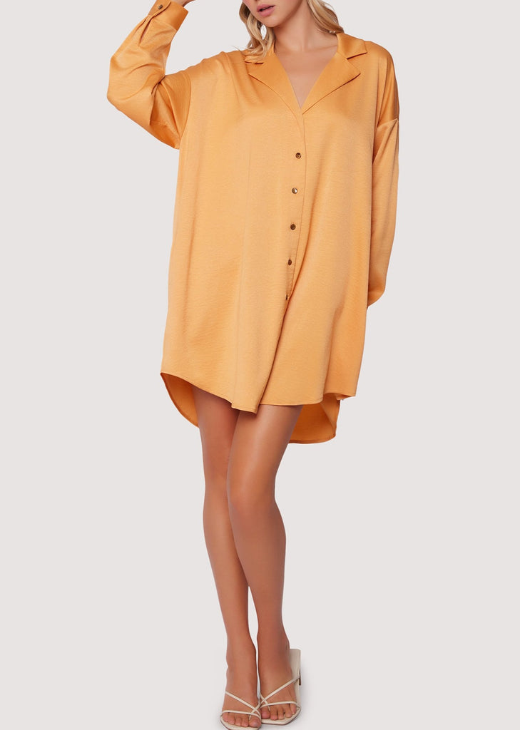 Apricot Sunset Shirt Dress