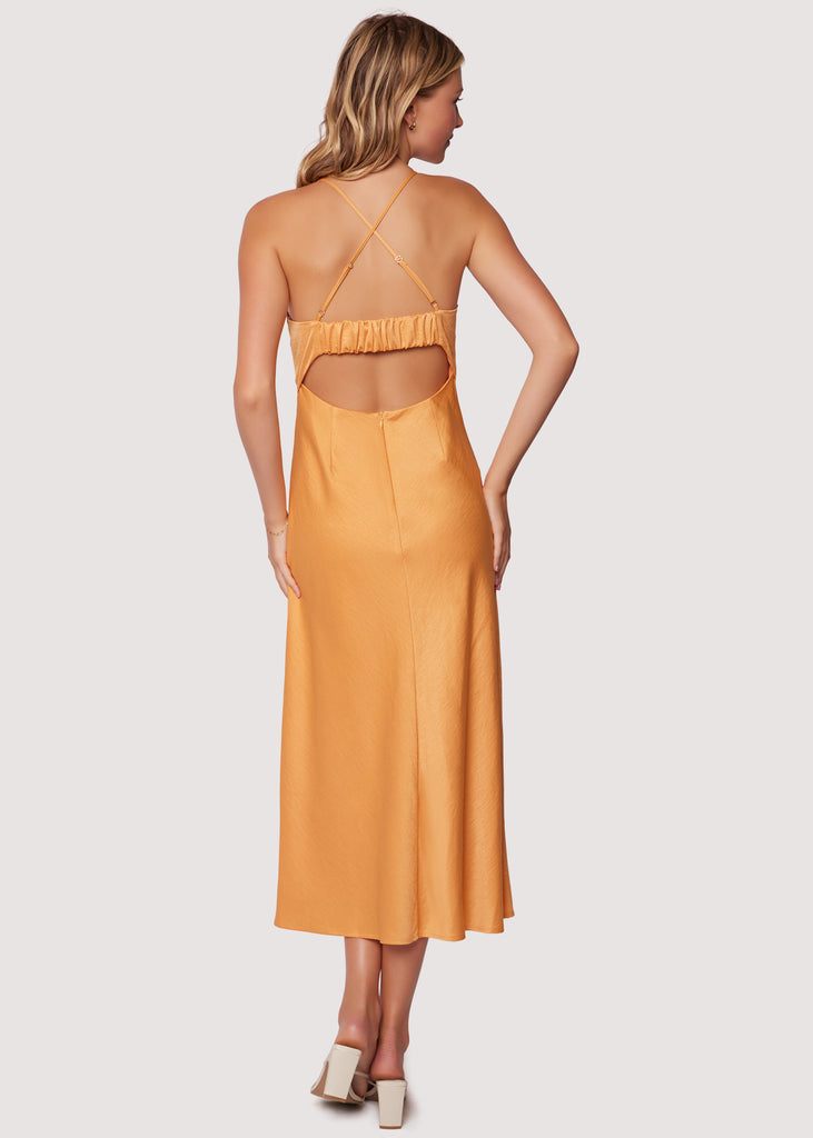 Apricot Sunset Midi Dress