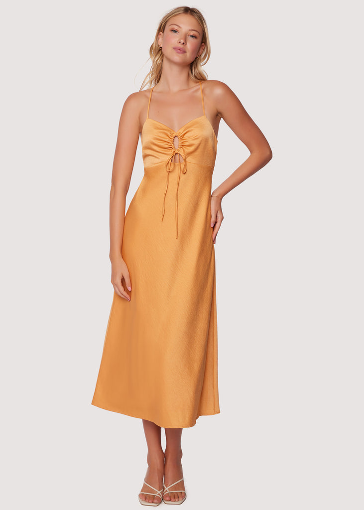 Apricot Sunset Midi Dress