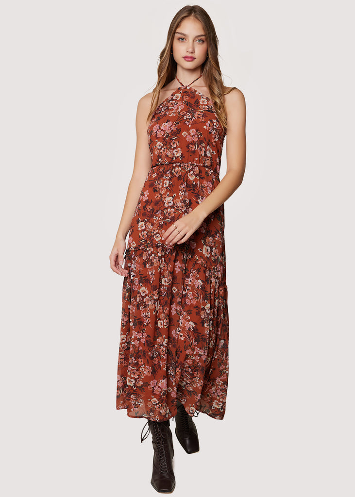Terracotta Bloom Maxi Dress