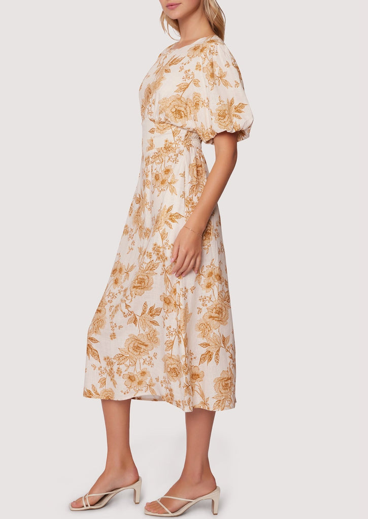 Toasted Rose Midi Dress