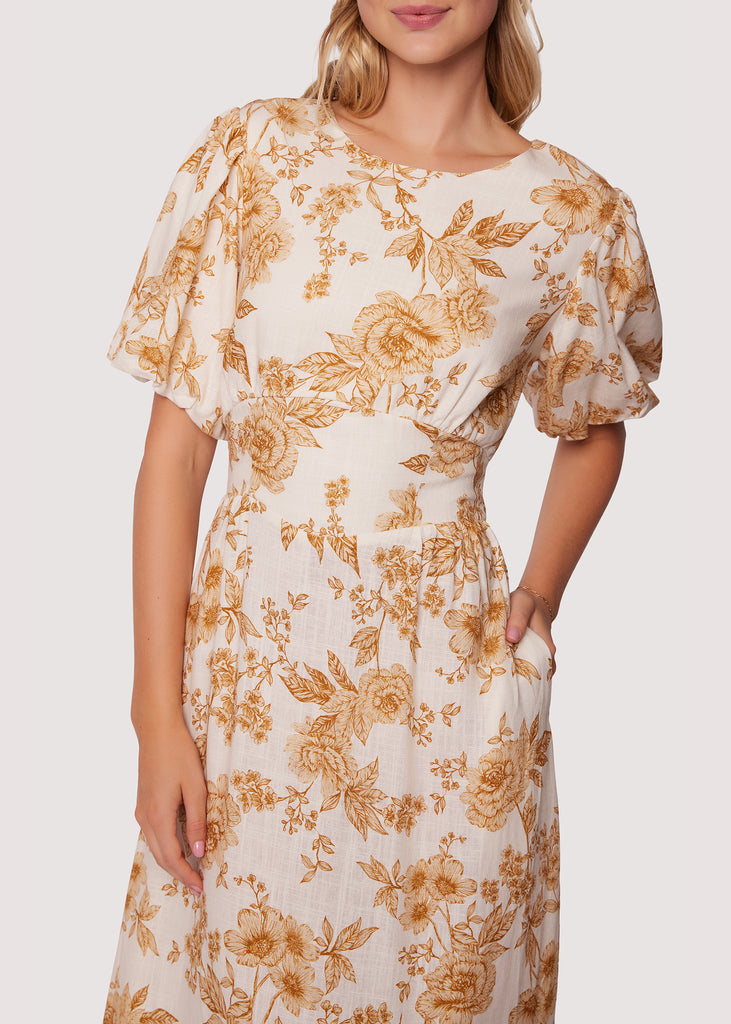 Toasted Rose Midi Dress